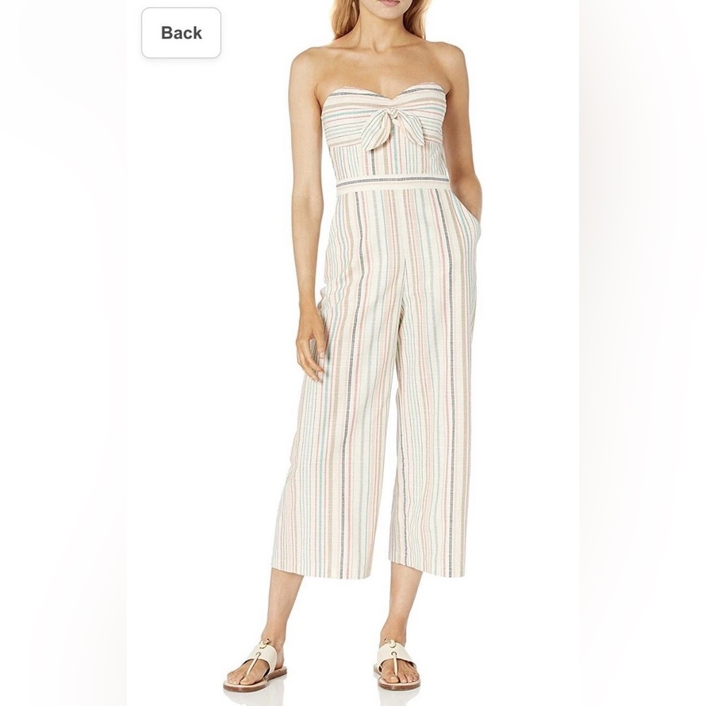 Parker Bohemia Striped Sweetheart Strapless Jumpsuit In Oualie Stripe Size 6